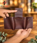Vanguard Trifold Wallet with Card Holder laid flat back view