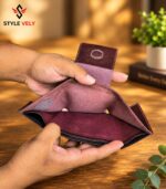 Vanguard Trifold wallet open showing cash, card, and ID holder compartments