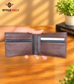 Alpha bifold wallet laid flat front View