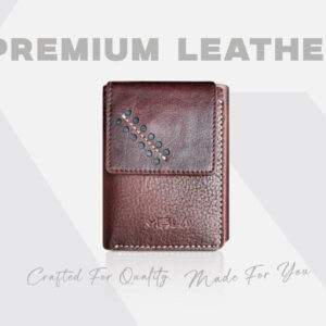 Trifold Wallet with Red Stitching