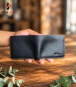 Vector bifold wallet laid flat Back View